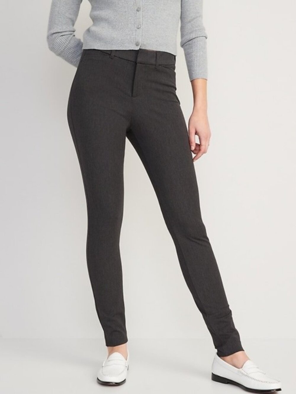 High-Waisted Pixie Skinny Pants Dark Heathered Gray (Size 4)